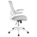 Flash Furniture BL-X-5M-WH-GY-GG Swivel Drafting Chair w/ Light Gray Mesh Back & Seat - White Base w/ Foot Ring thumbnail 6