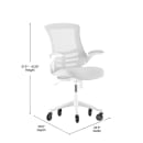 Flash Furniture BL-X-5M-WH-GY-RLB-GG Swivel Office Chair w/ Mid Back & Roller Wheels - Gray Mesh Back & Seat thumbnail 2