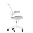 Flash Furniture BL-X-5M-WH-GY-RLB-GG Swivel Office Chair w/ Mid Back & Roller Wheels - Gray Mesh Back & Seat thumbnail 3