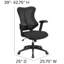 Flash Furniture BL-ZP-806-BK-GG Swivel Office Chair w/ High Back - Black Mesh Back & Seat thumbnail 3