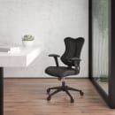 Flash Furniture BL-ZP-806-BK-LEA-GG Swivel Office Chair w/ High Back - Black Mesh Back & LeatherSoft Seat thumbnail 10