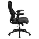 Flash Furniture BL-ZP-806-BK-LEA-GG Swivel Office Chair w/ High Back - Black Mesh Back & LeatherSoft Seat thumbnail 4