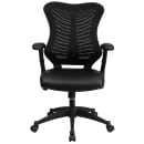 Flash Furniture BL-ZP-806-BK-LEA-GG Swivel Office Chair w/ High Back - Black Mesh Back & LeatherSoft Seat thumbnail 6