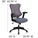 Flash Furniture BL-ZP-806-GY-GG Swivel Office Chair w/ High Back - Gray Mesh Back & Seat thumbnail 2