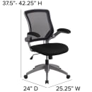 Flash Furniture BL-ZP-8805-BK-GG Swivel Office Chair w/ Mid Back - Black Mesh Back & Seat thumbnail 2