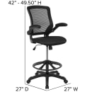 Flash Furniture BL-ZP-8805D-BK-GG Swivel Task Chair w/ Black Mesh Back & Padded Mesh Seat - Gray Base w/ Casters thumbnail 3