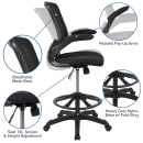 Flash Furniture BL-ZP-8805D-BK-GG Swivel Task Chair w/ Black Mesh Back & Padded Mesh Seat - Gray Base w/ Casters thumbnail 7