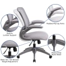 Flash Furniture BL-ZP-8805-GY-GG Swivel Office Chair w/ Mid Back - Gray Mesh Back & Seat thumbnail 6