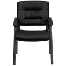 Flash Furniture BT-1404-BKGY-GG Reception Side Chair - Black LeatherSoft Upholstery, Titanium Frame thumbnail 5