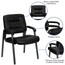 Flash Furniture BT-1404-BKGY-GG Reception Side Chair - Black LeatherSoft Upholstery, Titanium Frame thumbnail 6