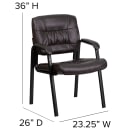 Flash Furniture BT-1404-BN-GG Reception Side Chair - Brown LeatherSoft Upholstery, Black Metal Frame thumbnail 2