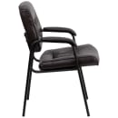 Flash Furniture BT-1404-BN-GG Reception Side Chair - Brown LeatherSoft Upholstery, Black Metal Frame thumbnail 3