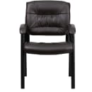 Flash Furniture BT-1404-BN-GG Reception Side Chair - Brown LeatherSoft Upholstery, Black Metal Frame thumbnail 5