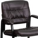Flash Furniture BT-1404-BN-GG Reception Side Chair - Brown LeatherSoft Upholstery, Black Metal Frame thumbnail 7