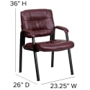 Flash Furniture BT-1404-BURG-GG Reception Side Chair - Burgundy LeatherSoft Upholstery, Black Metal Frame thumbnail 2