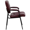 Flash Furniture BT-1404-BURG-GG Reception Side Chair - Burgundy LeatherSoft Upholstery, Black Metal Frame thumbnail 3