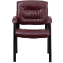Flash Furniture BT-1404-BURG-GG Reception Side Chair - Burgundy LeatherSoft Upholstery, Black Metal Frame thumbnail 5