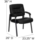 Flash Furniture BT-1404-GG Reception Side Chair - Black LeatherSoft Upholstery, Black Metal Frame thumbnail 2