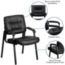 Flash Furniture BT-1404-GG Reception Side Chair - Black LeatherSoft Upholstery, Black Metal Frame thumbnail 6