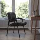 Flash Furniture BT-1404-GG Reception Side Chair - Black LeatherSoft Upholstery, Black Metal Frame thumbnail 9