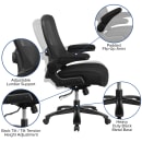 Flash Furniture BT-20180-GG Swivel Big & Tall Office Chair w/ High Back - Black Mesh Back & Fabric Seat thumbnail 6