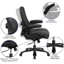 Flash Furniture BT-20180-LEA-GG Swivel Big & Tall Office Chair w/ High Back - Black Mesh Back & LeatherSoft Seat thumbnail 6