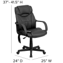 Flash Furniture BT-2690P-GG Massaging Swivel Office Chair w/ High Back - Black LeatherSoft Upholstery thumbnail 2