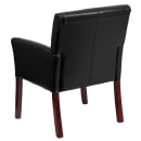 Flash Furniture BT-353-BK-LEA-GG Reception Side Chair - Black LeatherSoft Upholstery, Mahogany Wood Legs thumbnail 4