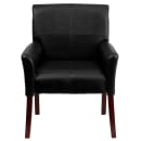 Flash Furniture BT-353-BK-LEA-GG Reception Side Chair - Black LeatherSoft Upholstery, Mahogany Wood Legs thumbnail 5