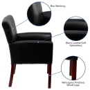 Flash Furniture BT-353-BK-LEA-GG Reception Side Chair - Black LeatherSoft Upholstery, Mahogany Wood Legs thumbnail 6