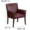 Flash Furniture BT-353-BURG-GG Reception Side Chair - Burgundy LeatherSoft Upholstery, Mahogany Wood Legs thumbnail 2