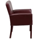 Flash Furniture BT-353-BURG-GG Reception Side Chair - Burgundy LeatherSoft Upholstery, Mahogany Wood Legs thumbnail 3