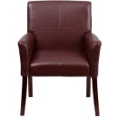 Flash Furniture BT-353-BURG-GG Reception Side Chair - Burgundy LeatherSoft Upholstery, Mahogany Wood Legs thumbnail 5