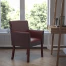 Flash Furniture BT-353-BURG-GG Reception Side Chair - Burgundy LeatherSoft Upholstery, Mahogany Wood Legs thumbnail 9