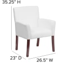 Flash Furniture BT-353-WH-GG Reception Side Chair - White LeatherSoft Upholstery, Mahogany Wood Legs thumbnail 2