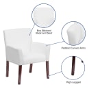 Flash Furniture BT-353-WH-GG Reception Side Chair - White LeatherSoft Upholstery, Mahogany Wood Legs thumbnail 6