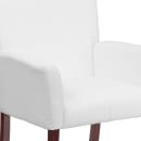 Flash Furniture BT-353-WH-GG Reception Side Chair - White LeatherSoft Upholstery, Mahogany Wood Legs thumbnail 7