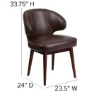 Flash Furniture BT-4-BN-GG Guest Chair - Brown LeatherSoft Upholstery, Walnut Legs thumbnail 2