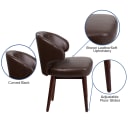 Flash Furniture BT-4-BN-GG Guest Chair - Brown LeatherSoft Upholstery, Walnut Legs thumbnail 6