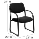 Flash Furniture BT-508-BK-GG Reception Side Chair - Black Fabric Upholstery, Black Metal Frame thumbnail 2