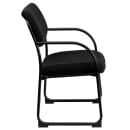 Flash Furniture BT-508-BK-GG Reception Side Chair - Black Fabric Upholstery, Black Metal Frame thumbnail 3