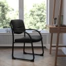 Flash Furniture BT-508-BK-GG Reception Side Chair - Black Fabric Upholstery, Black Metal Frame thumbnail 9