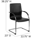 Flash Furniture BT-509-BK-GG Reception Side Chair - Black Vinyl Upholstery, Steel Frame thumbnail 2