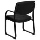 Flash Furniture BT-510-LEA-BK-GG Reception Side Chair - Black LeatherSoft Upholstery, Steel Frame thumbnail 4