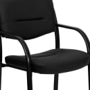 Flash Furniture BT-510-LEA-BK-GG Reception Side Chair - Black LeatherSoft Upholstery, Steel Frame thumbnail 7