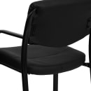 Flash Furniture BT-510-LEA-BK-GG Reception Side Chair - Black LeatherSoft Upholstery, Steel Frame thumbnail 8
