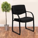 Flash Furniture BT-510-LEA-BK-GG Reception Side Chair - Black LeatherSoft Upholstery, Steel Frame thumbnail 9