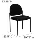 Flash Furniture BT-515-1-BK-GG Stacking Reception Side Chair - Black Fabric Upholstery, Black Steel Frame thumbnail 2