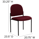 Flash Furniture BT-515-1-BY-GG Stacking Reception Side Chair - Burgundy Fabric Upholstery, Black Steel Frame thumbnail 2