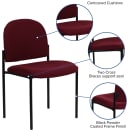 Flash Furniture BT-515-1-BY-GG Stacking Reception Side Chair - Burgundy Fabric Upholstery, Black Steel Frame thumbnail 6